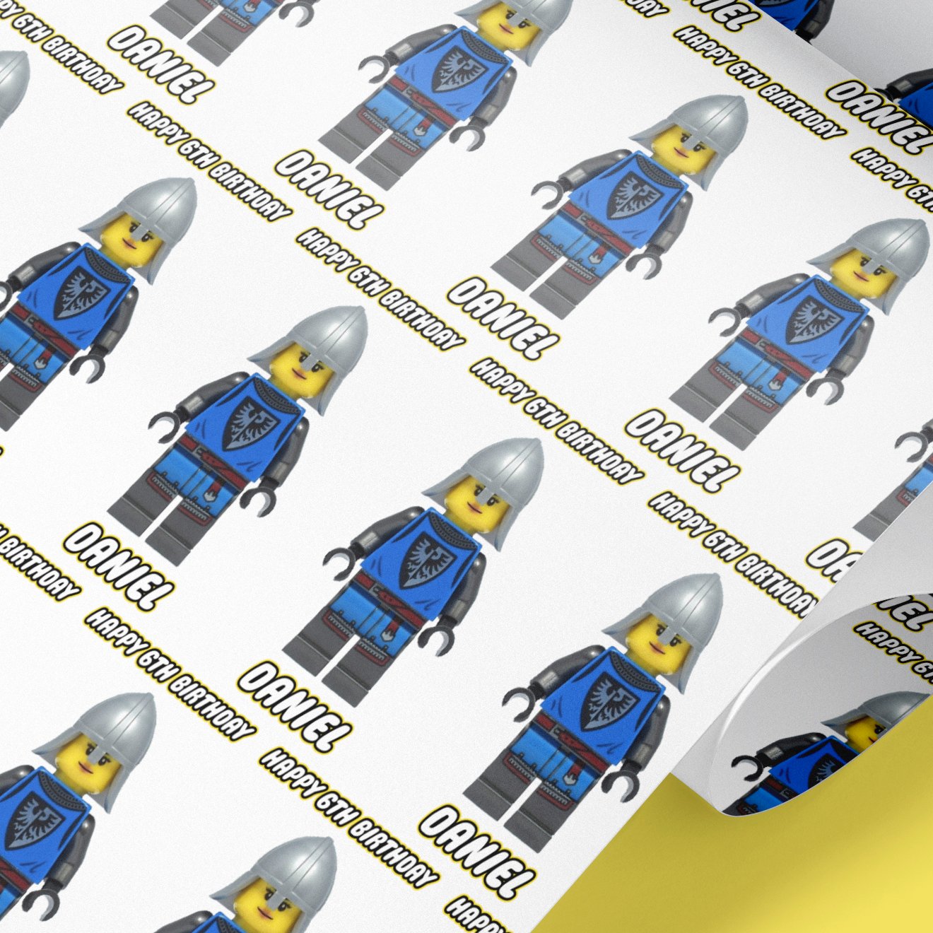 lego knight wrapping paper