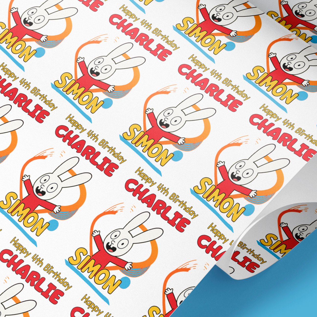 Simon rabbit wrapping paper roll