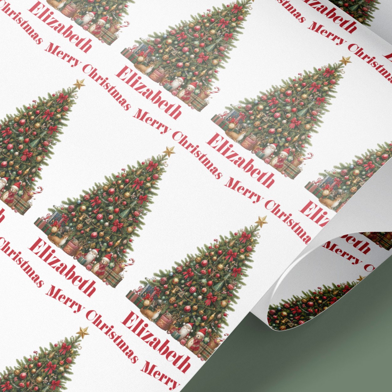 christmas tree wrapping paper