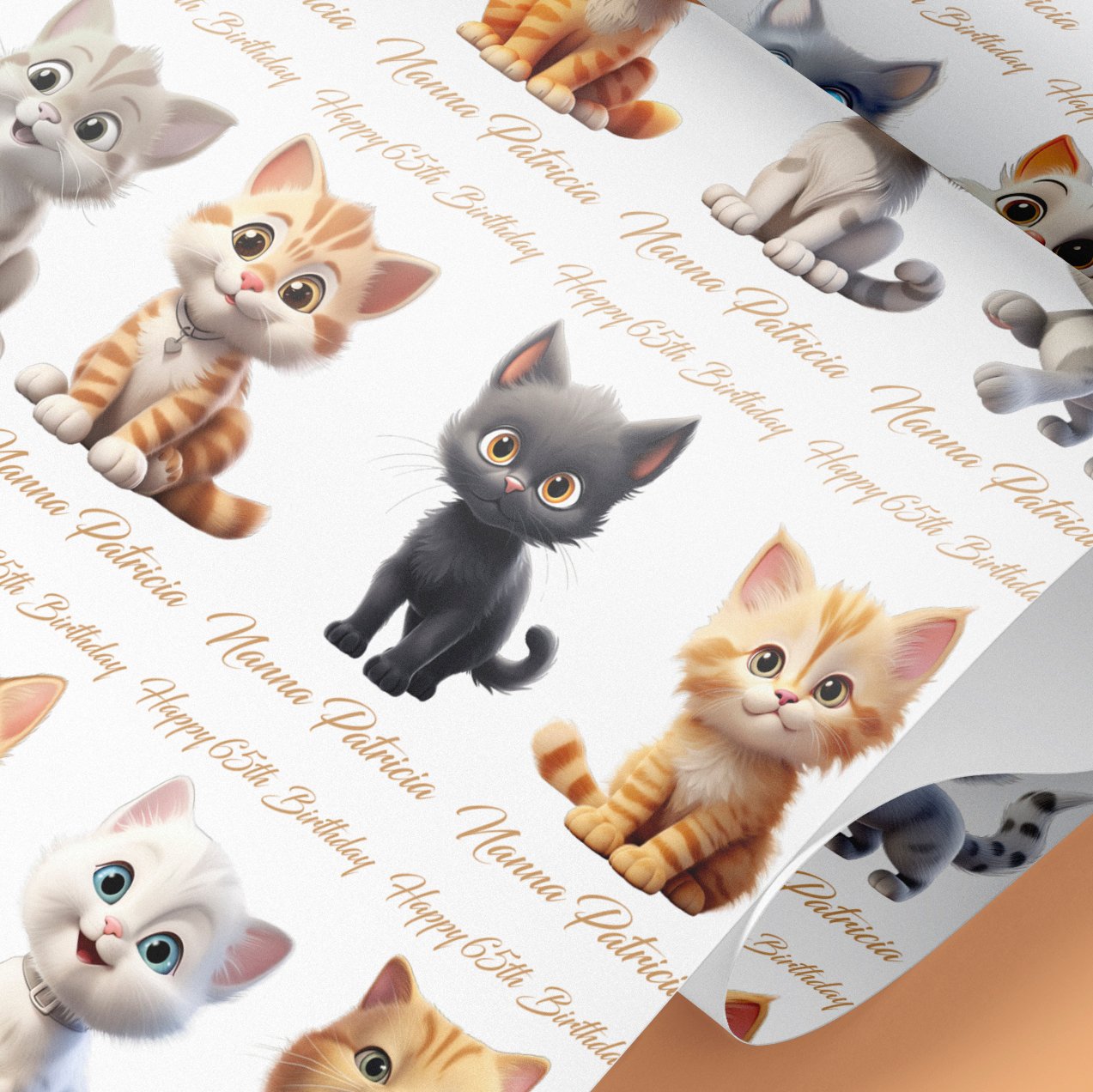 personalised cat wrapping paper