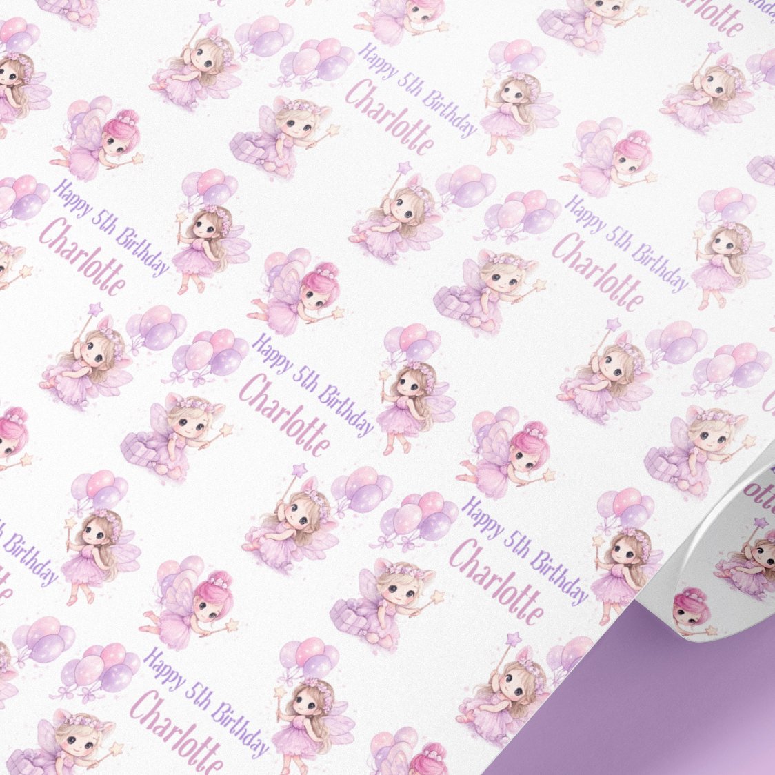 personalised fairy wrapping paper