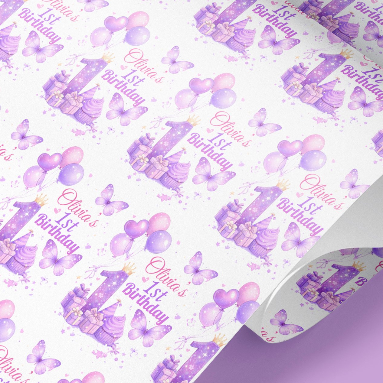 1st birthday wrapping paper