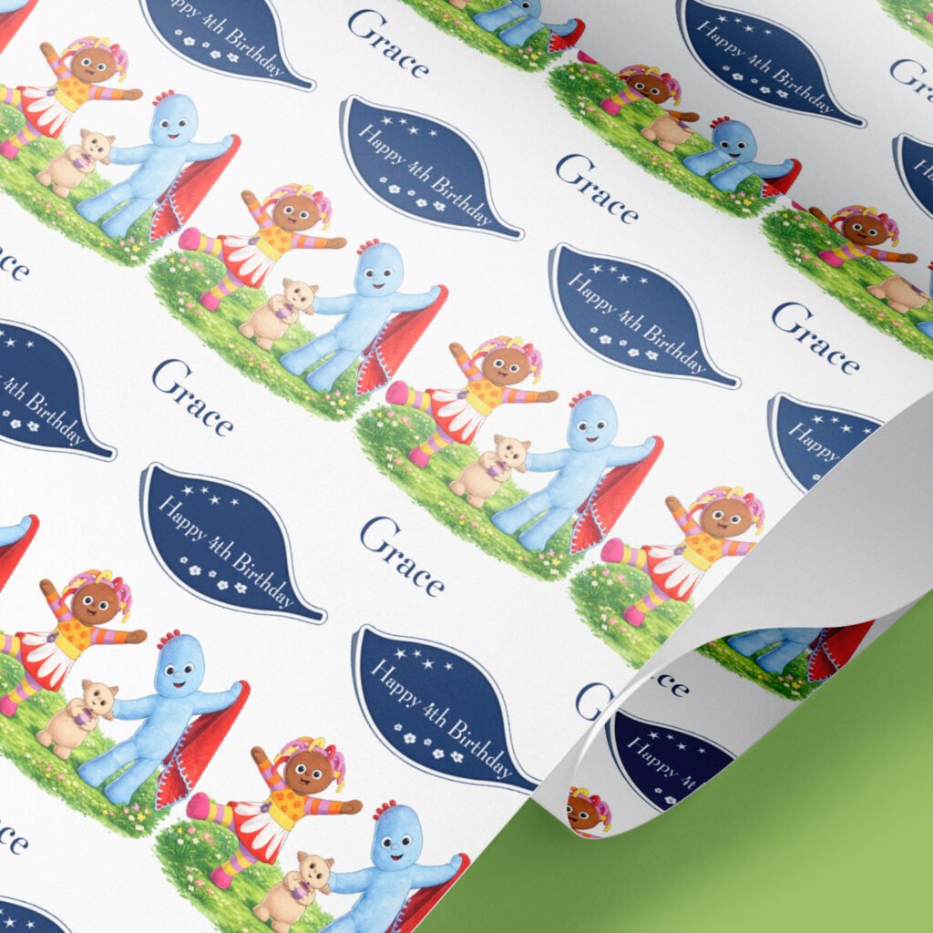 night garden wrapping paper