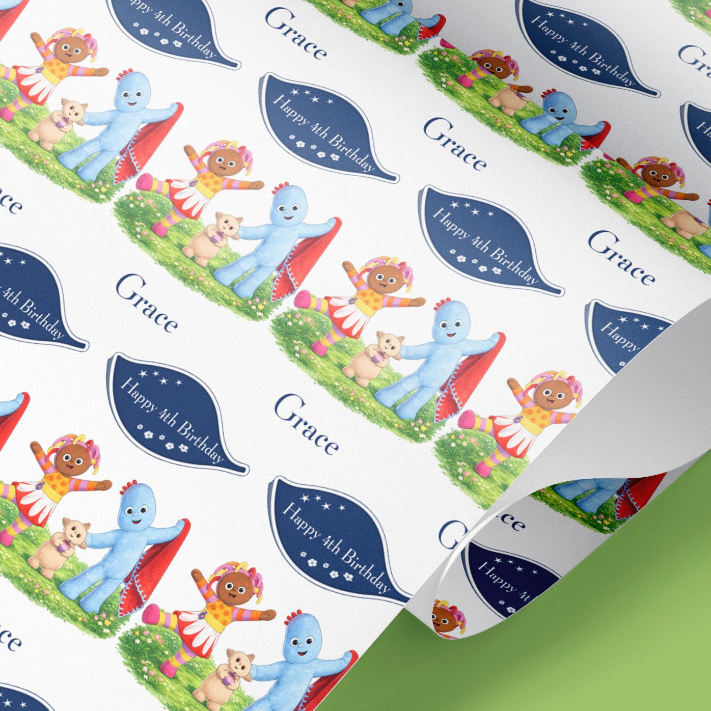 night garden wrapping paper