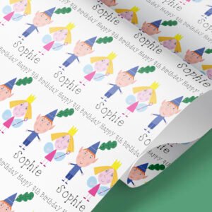 ben & holly personalised wrapping paper