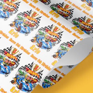Hotwheels personalised wrapping paper
