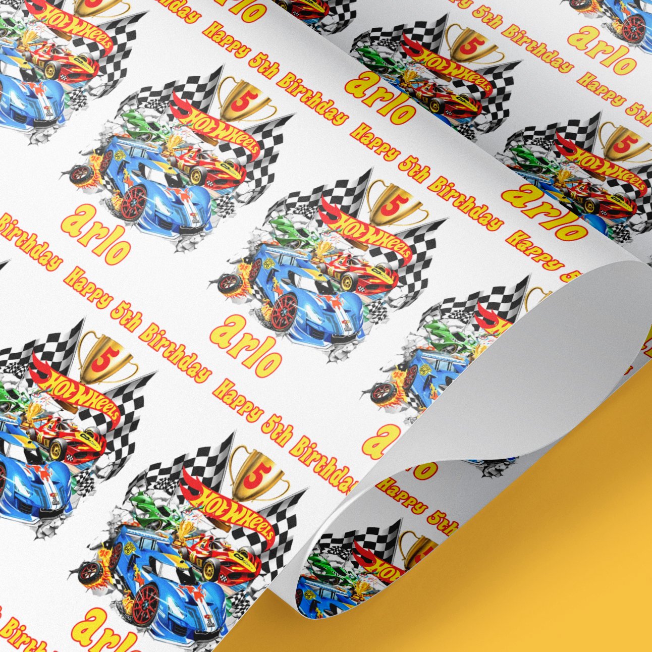Hotwheels personalised wrapping paper