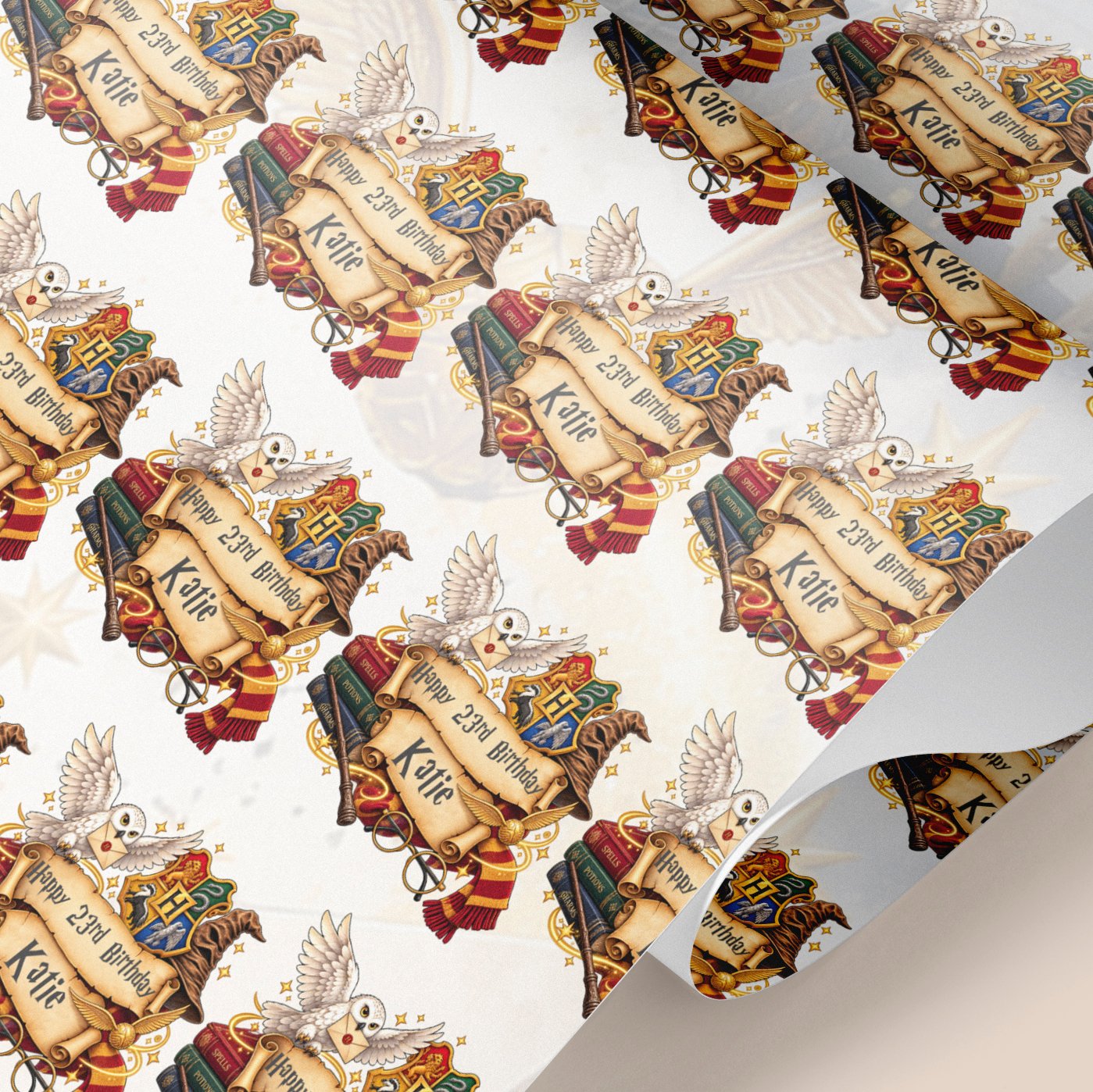personalised Harry Potter wrapping paper roll